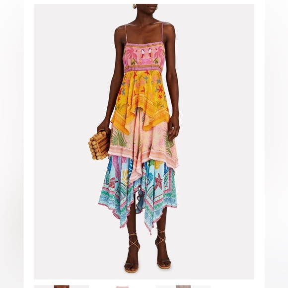 🥭FARM Rio Mixed Scarves Midi Dress - Picture 5 of 10